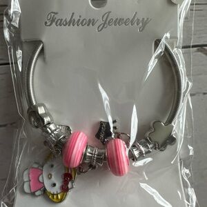 Hello kitty‎ Pink and Silver stretch Bracelet